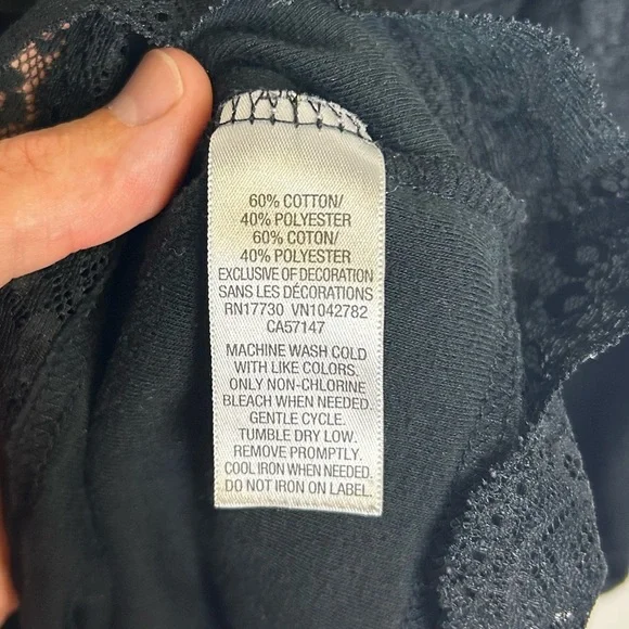 Mossimo Suply Y2K Babydoll Stretch Black Lace Trim Tank Top Size S - Picture 8 of 10